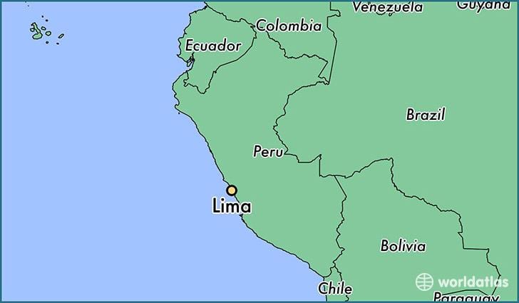 Lima Peru na mapie świata
