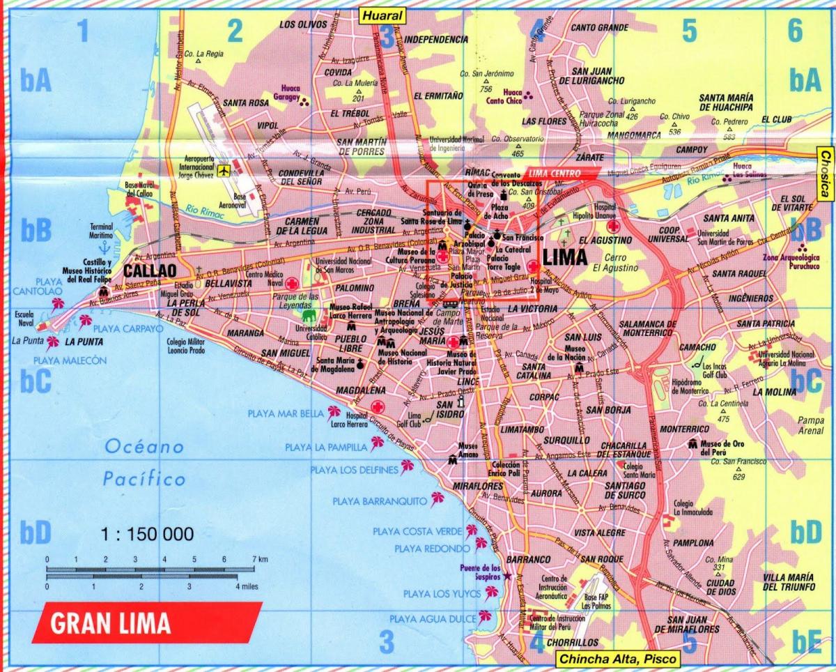 Mapa atrakcji Lima