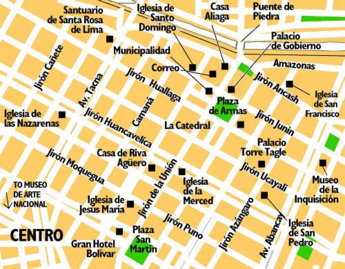 Mapa miasta Lima, Peru