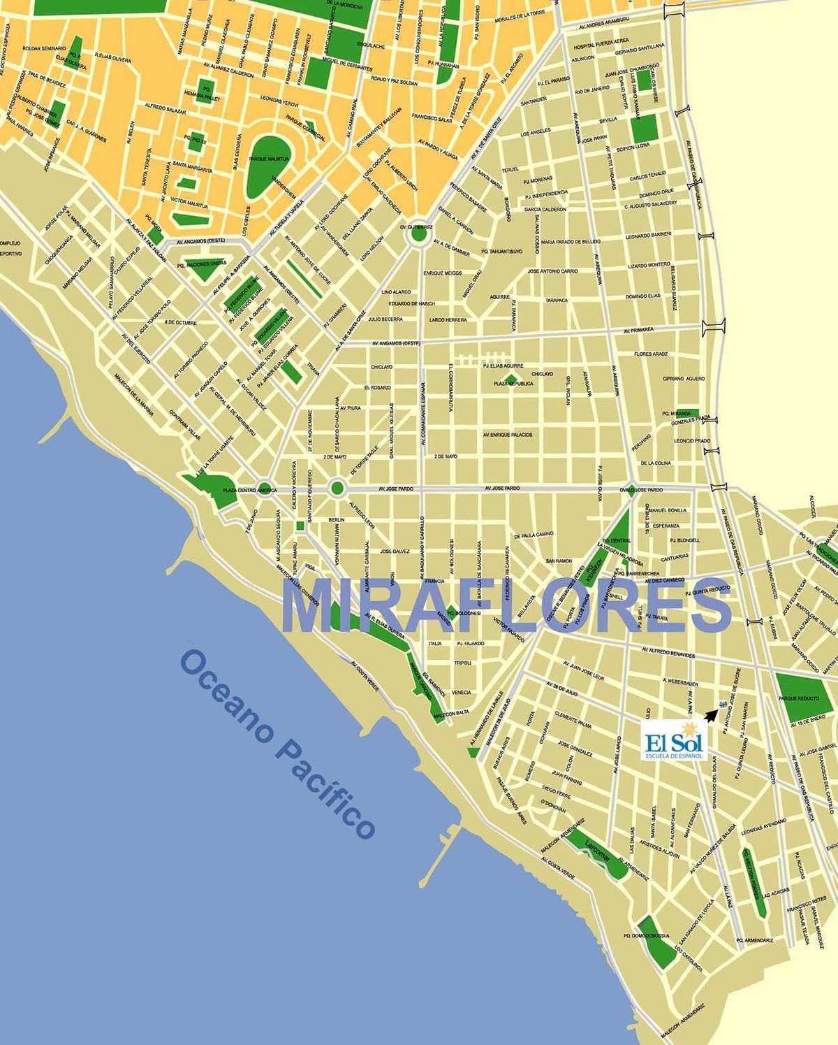miraflores mapa, Lima 