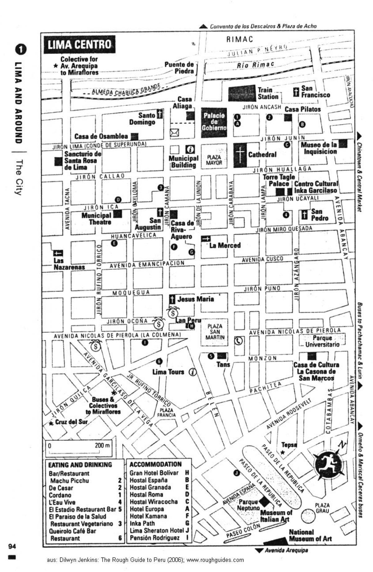 Mapa Lima piesza wycieczka