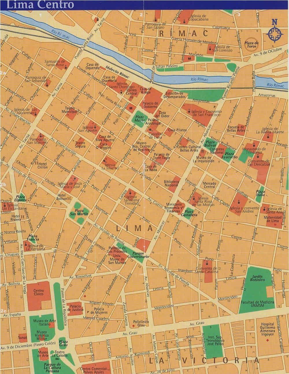 Lima, Peru mapa ulic
