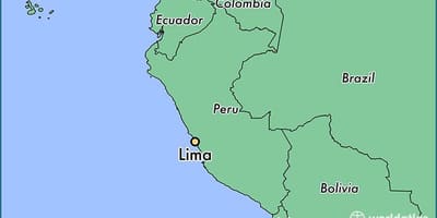 Lima Peru na mapie świata