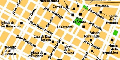 Mapa miasta Lima, Peru