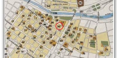 Mapa historycznego centrum Limy