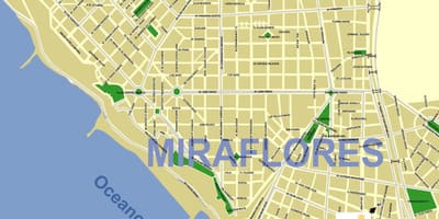 Miraflores mapa, Lima 